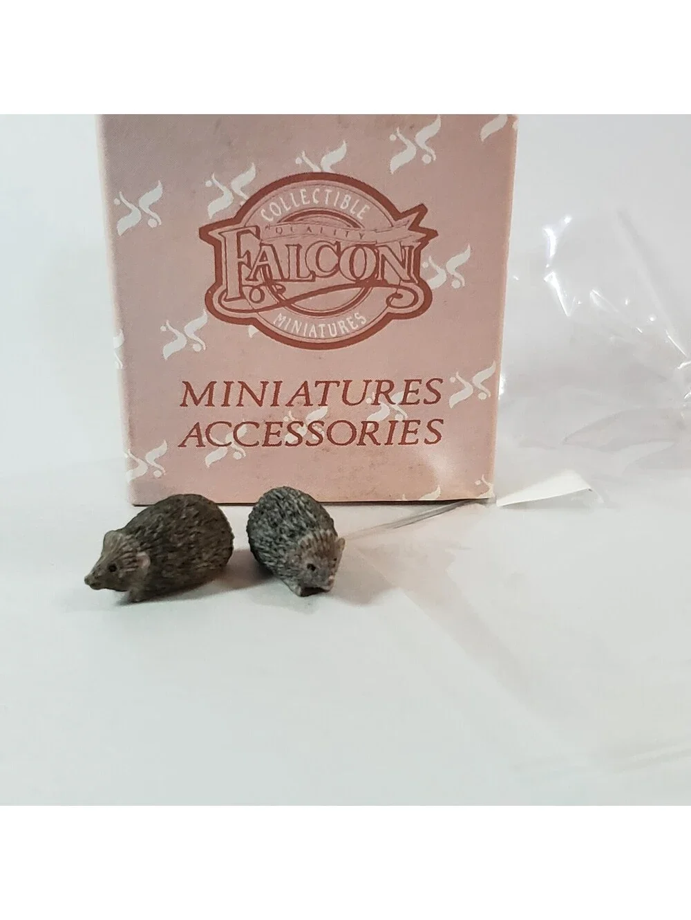 Vintage New Old Stock Falcon Miniatures Accessories Hedgehogs 1:12Scale Box of 2